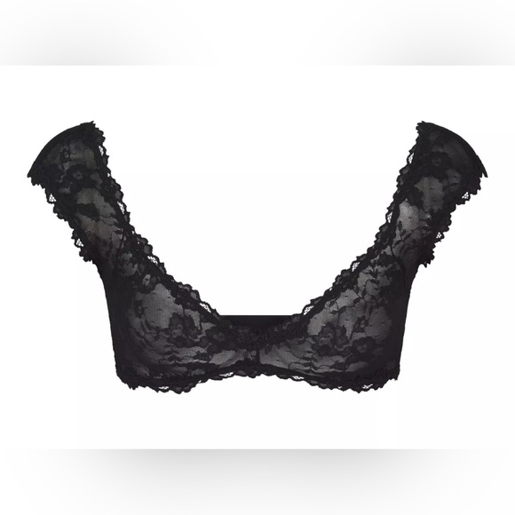 NWT • SKIMS • STRETCH LACE PLUNGE BRALETTE • MEDIUM • ONYX • BLACK LINGERIE - Picture 1 of 4
